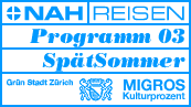 Logo Nahreisen/Gruen Stadt Zuerich/Migros Kulturprozent