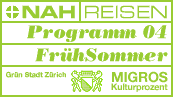 Logo Nahreisen/Gruen Stadt Zuerich/Migros Kulturprozent