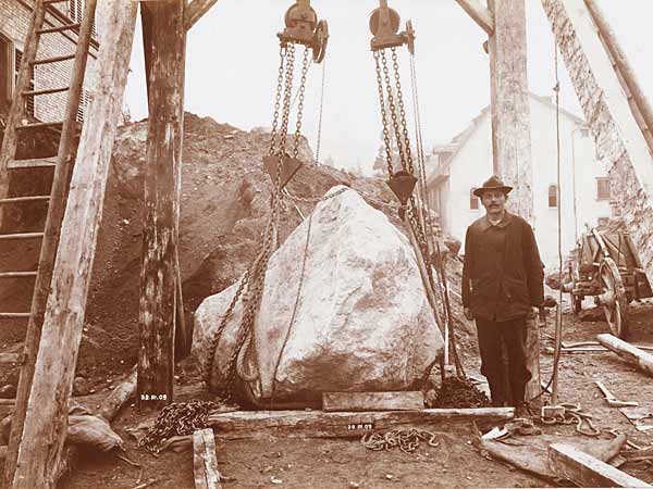 Abtragung der St. Anna-Moräne: Findling (1909)