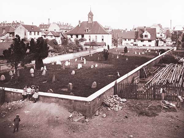 Wiedikon 1910: Bethaus, alter Friedhof (heute Kehlhofstrasse)